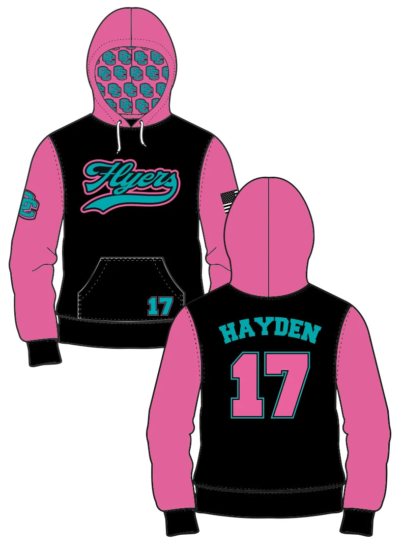 Men's | Flyers Black/Pink Sublimated | Hoodie