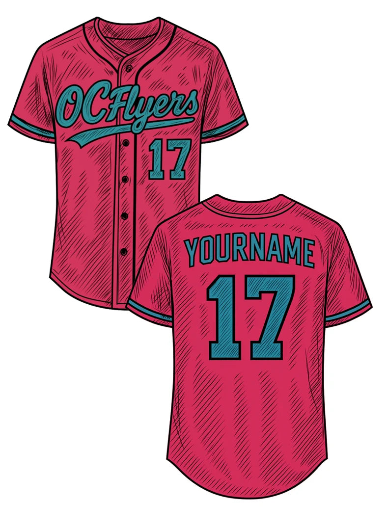 Men's | Flyers Pink Sublimated | Buttondown Jersey