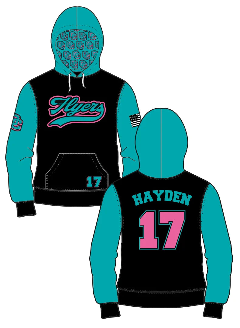 Men's | Flyers Black/Turquoise Sublimated | Hoodie