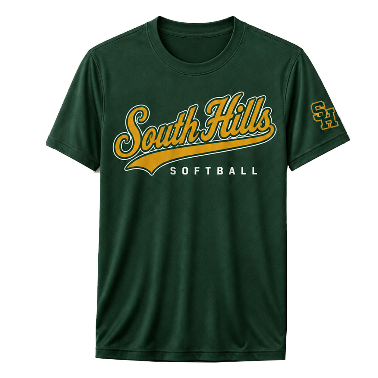 Unisex | South Hills Softball Script Logo | Competitor Tee (Forest)